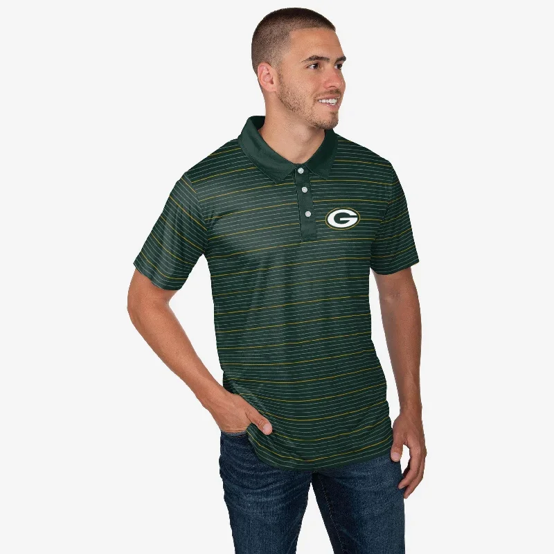 Green Bay Packers Striped Polyester Polo