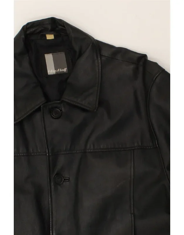 henry-morell-mens-leather-coat-uk-40-large-black-leather