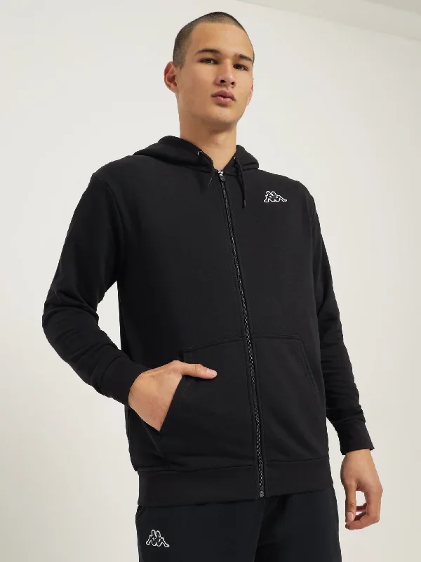 Logo Jackok Full Zip Sweater in Black