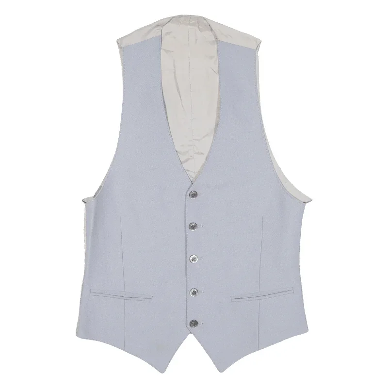 Mens Blazer Waistcoat Blue Wool S