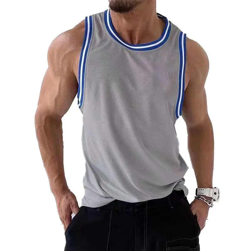 Men's Contrast Color Quick-Drying Sports Tank Tops 96803568X