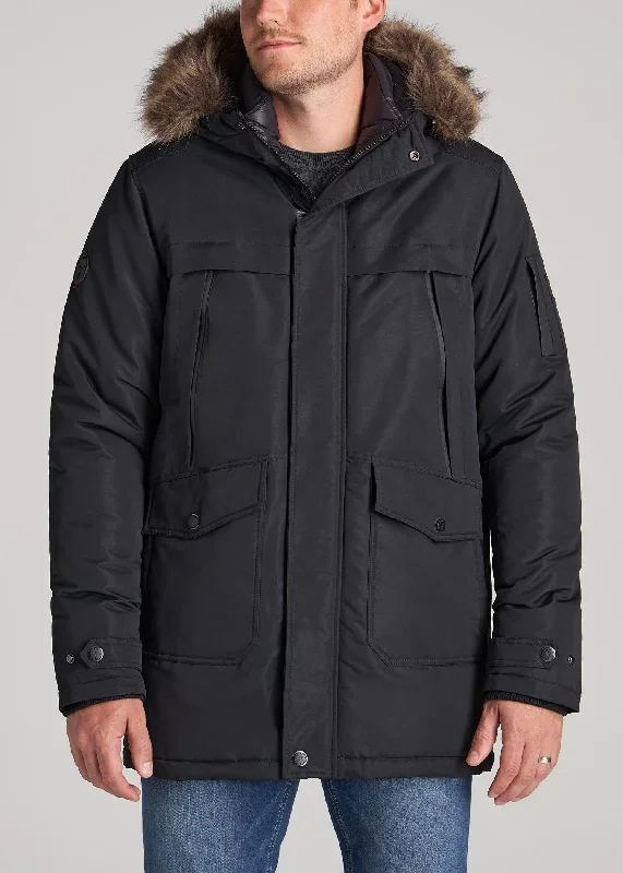 American Tall X Point Zero Tall Men's Parka in Black