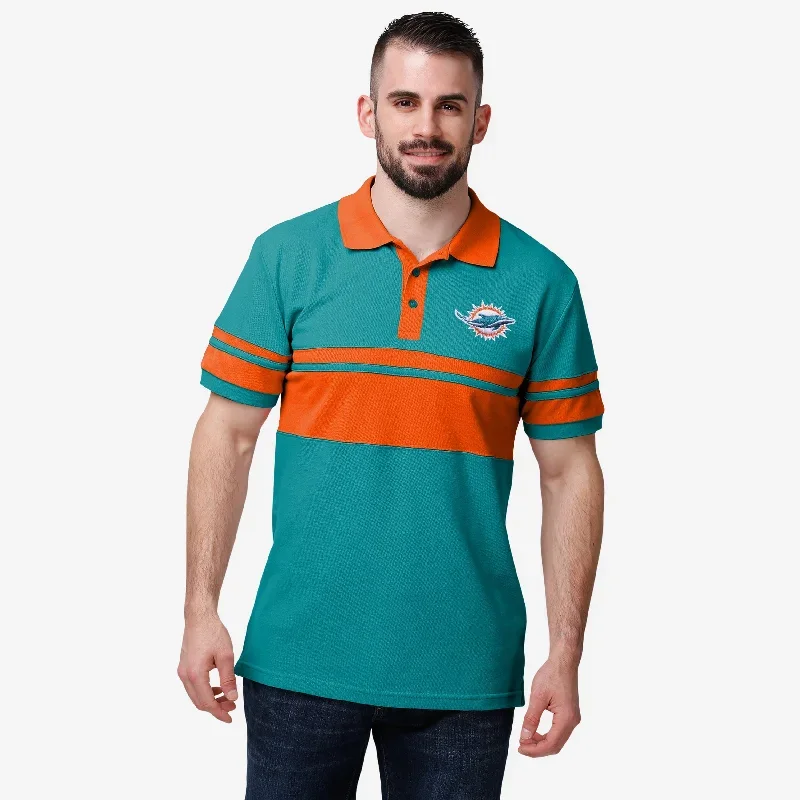 Miami Dolphins Cotton Stripe Polo