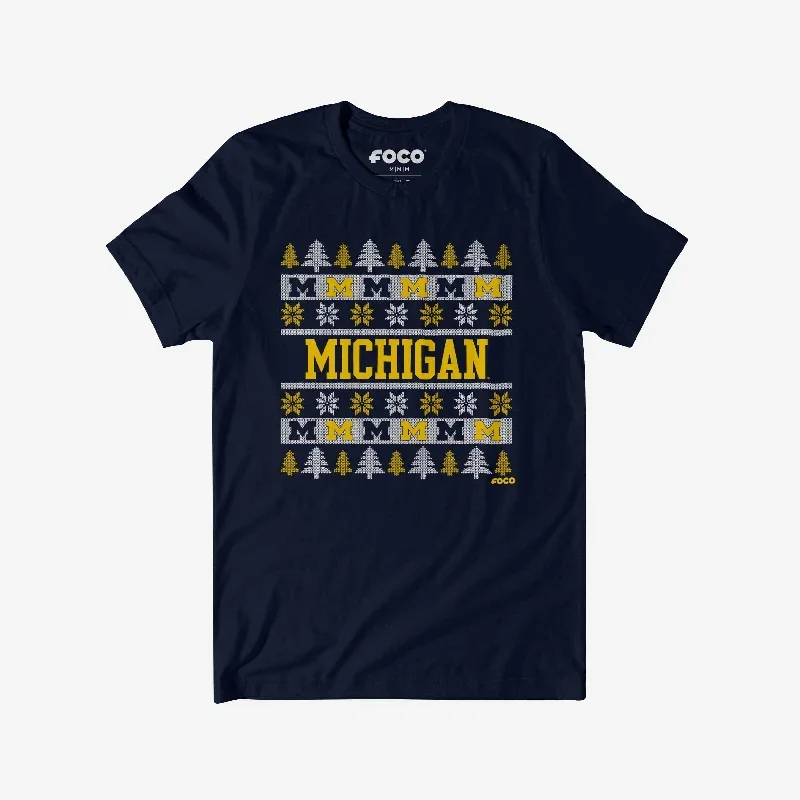 Michigan Wolverines Holiday Sweater T-Shirt