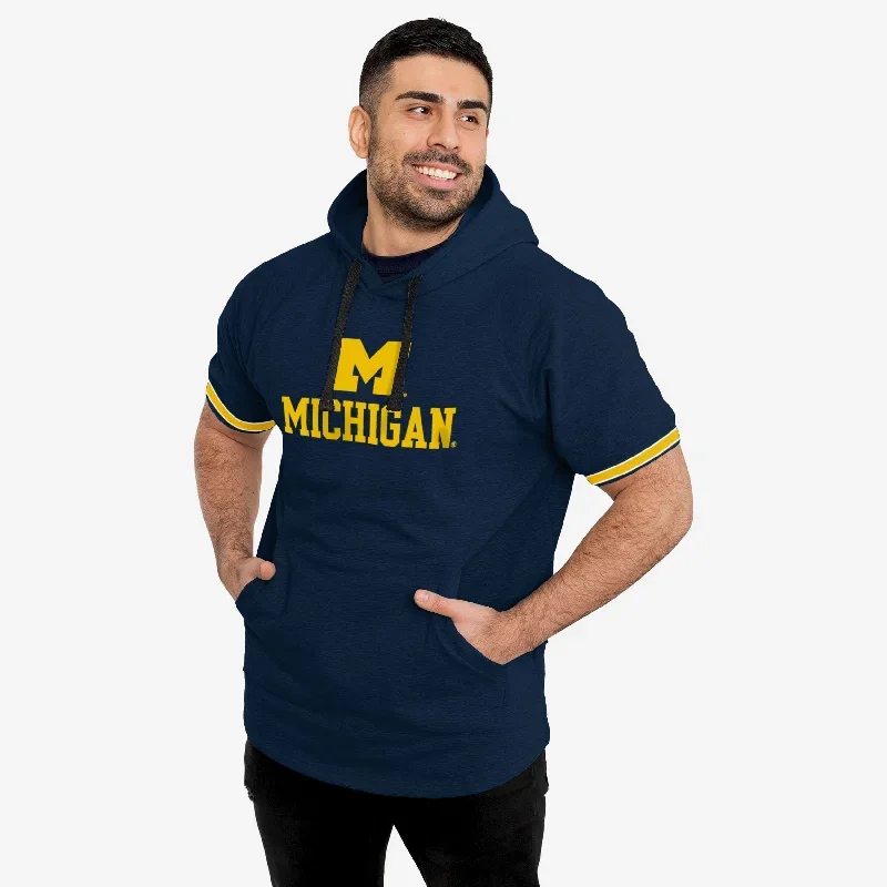 Michigan Wolverines Short Sleeve Hoodie