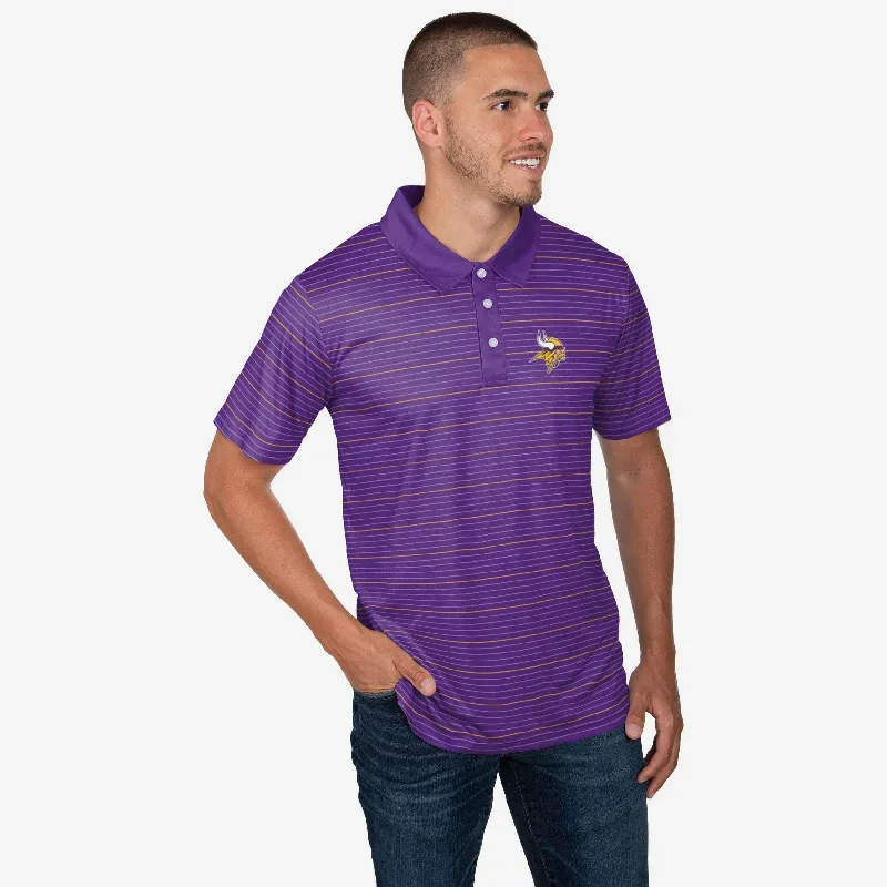 Minnesota Vikings Striped Polyester Polo