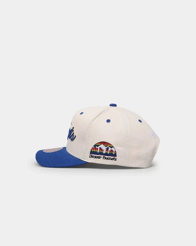 mitchell-ness-denver-nuggets-cream-team-script-pro-crown-snapback-cream