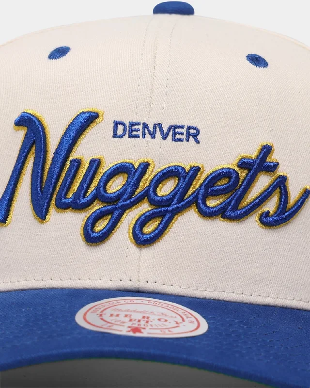 mitchell-ness-denver-nuggets-cream-team-script-pro-crown-snapback-cream