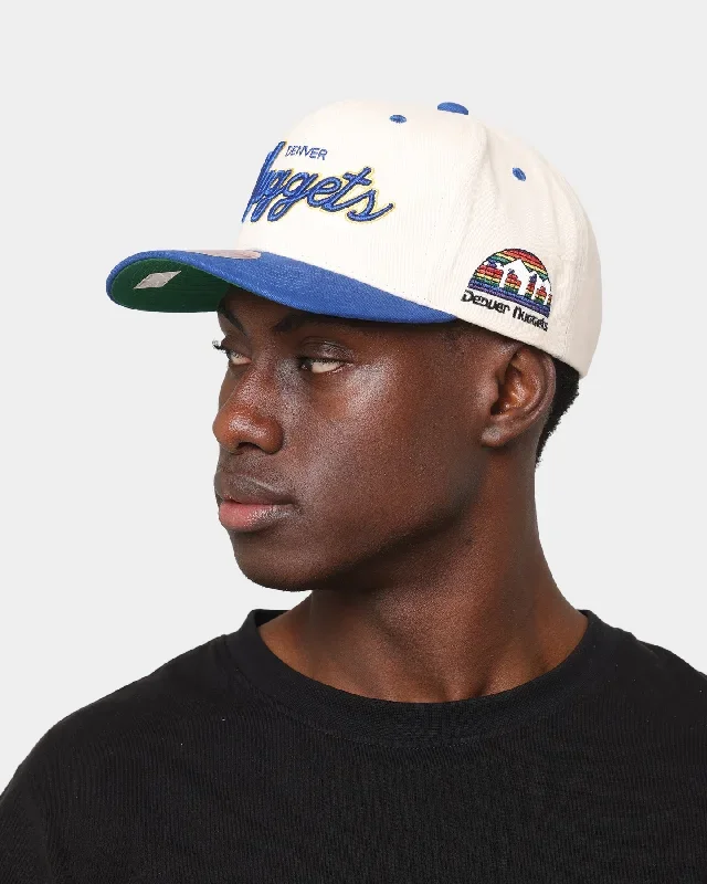 mitchell-ness-denver-nuggets-cream-team-script-pro-crown-snapback-cream