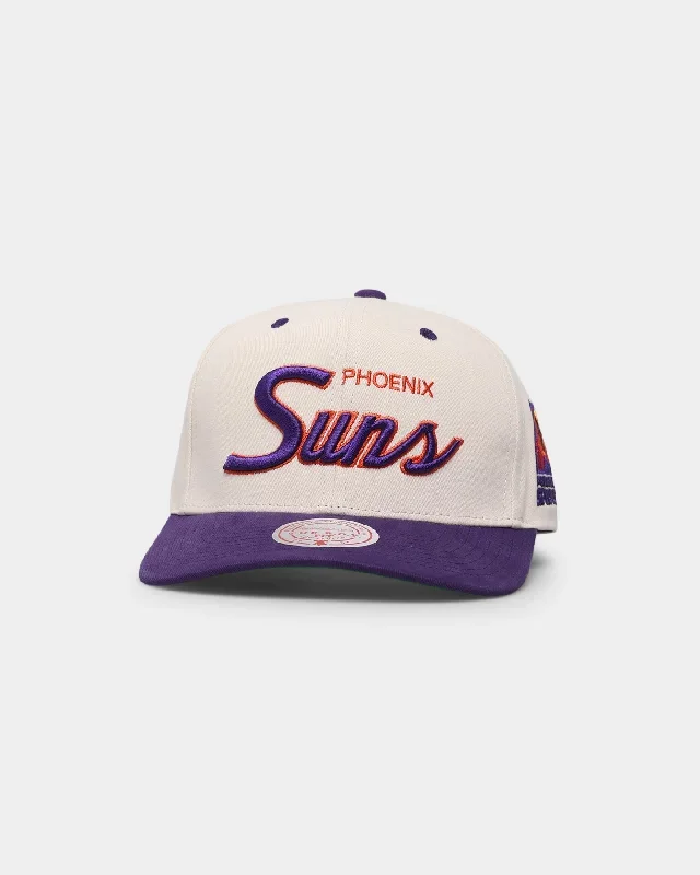 Mitchell & Ness Phoenix Suns Cream Team Script Pro Crown Snapback Cream