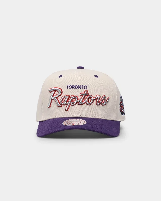 Mitchell & Ness Toronto Raptors Cream Team Script Pro Crown Snapback Cream