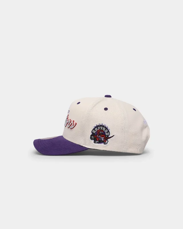 mitchell-ness-toronto-raptors-cream-team-script-pro-crown-snapback-cream