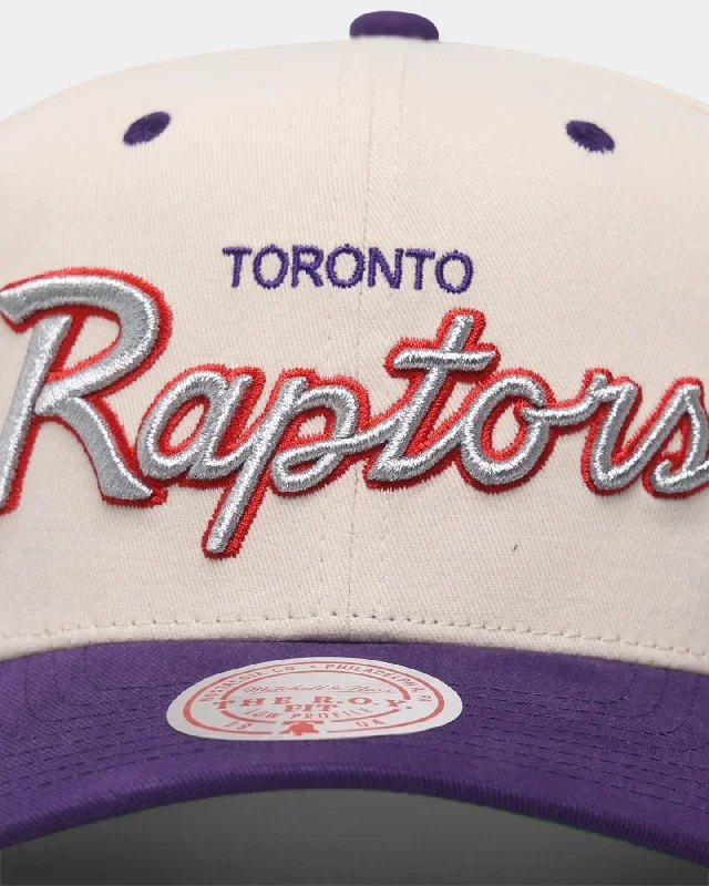 mitchell-ness-toronto-raptors-cream-team-script-pro-crown-snapback-cream