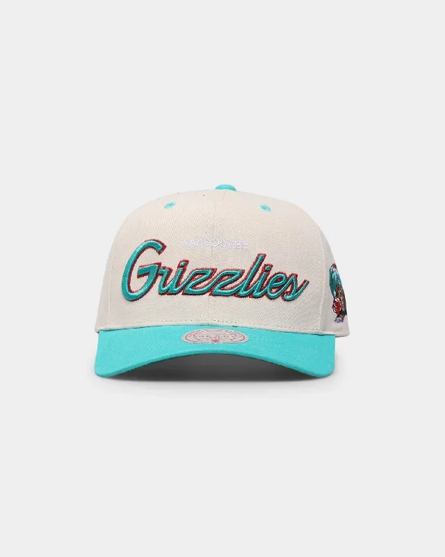 Mitchell & Ness Vancouver Grizzliers Cream Team Script Pro Crown Snapback Cream