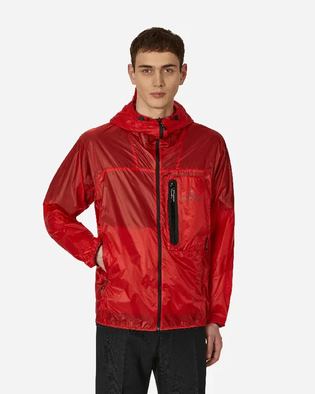 Matt Black Diadem Windbreaker Red