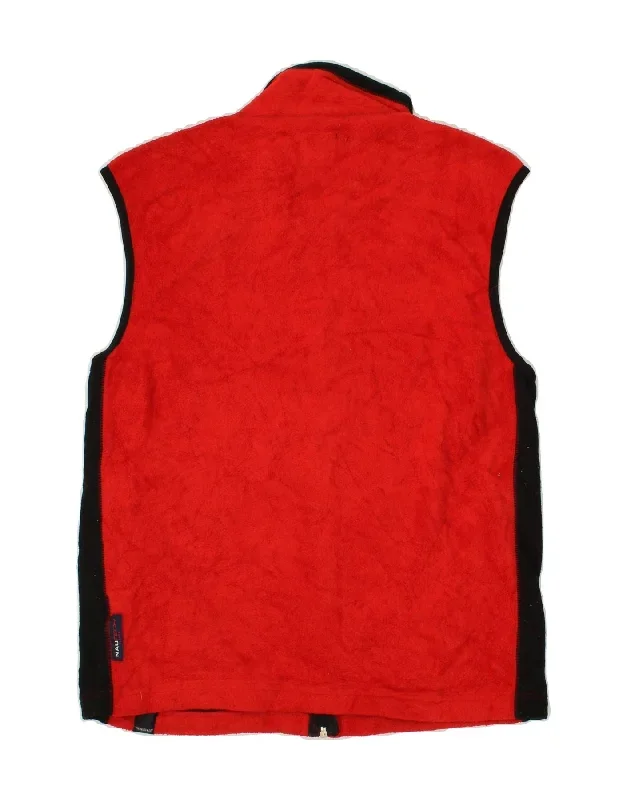 nautica-mens-graphic-fleece-gilet-uk-36-small-red-colourblock-polyester