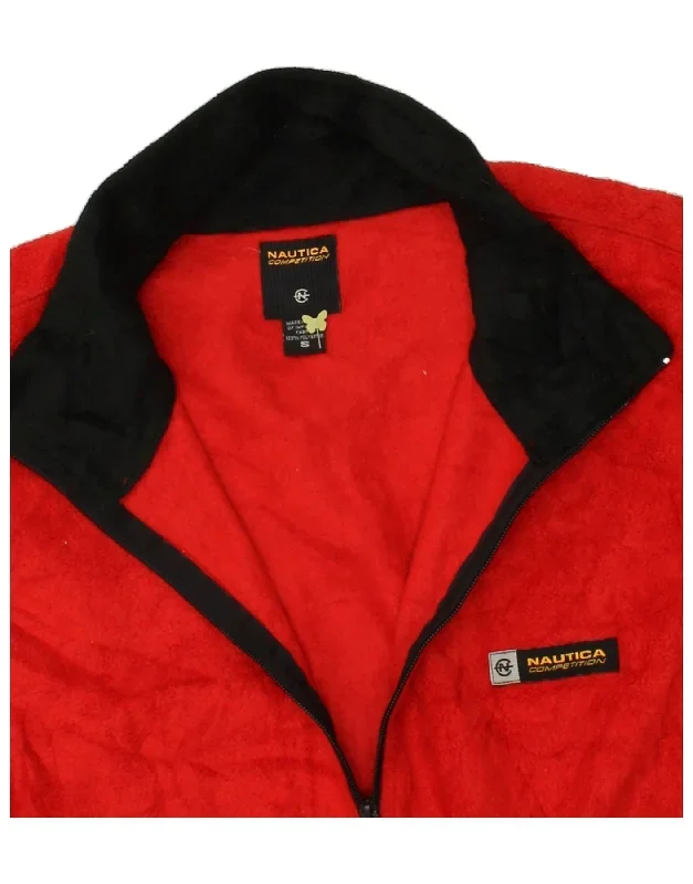 nautica-mens-graphic-fleece-gilet-uk-36-small-red-colourblock-polyester