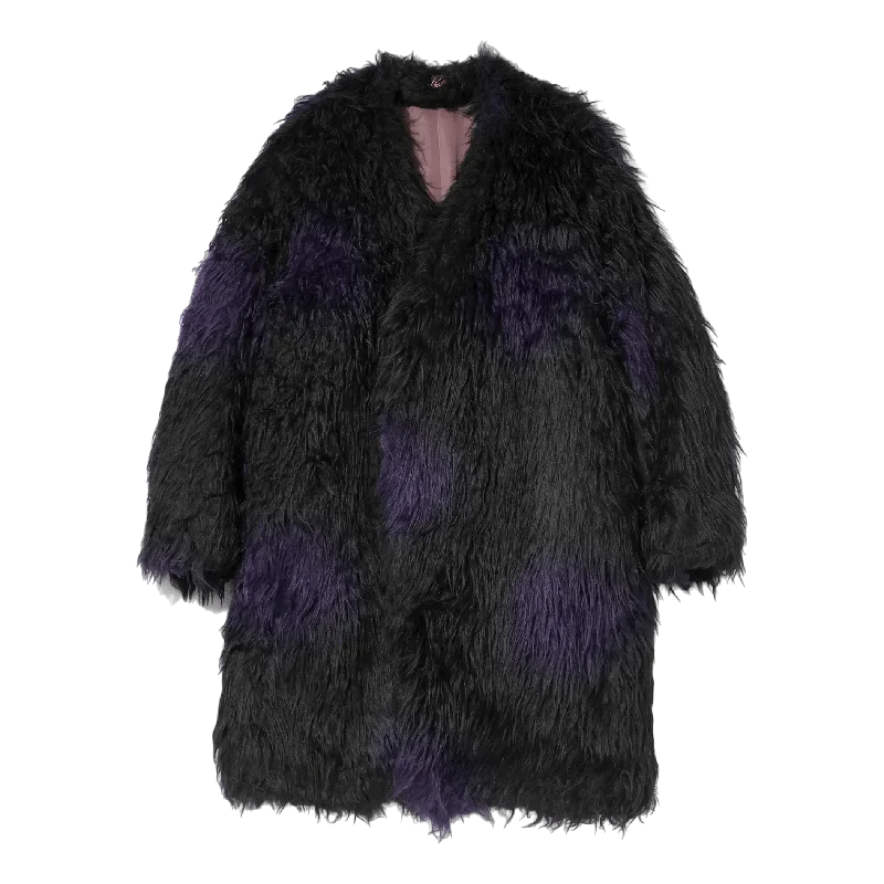 Gown Coat - Acrylic Fur / Blur Black