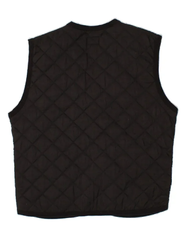 north-pole-mens-quilted-gilet-uk-40-large-black-cotton