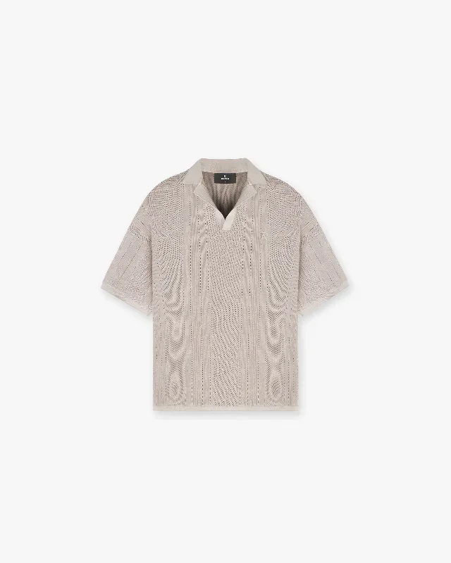 Open Stitch Polo - Cashmere