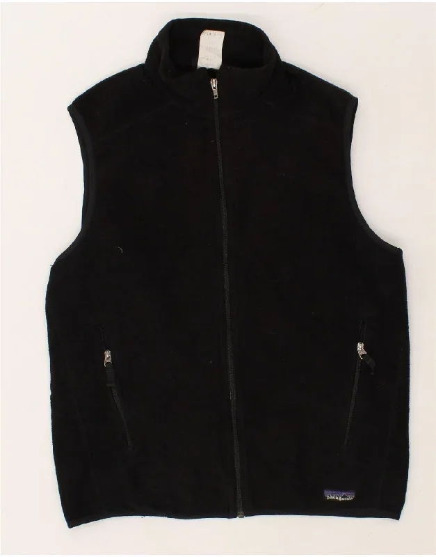 PATAGONIA Mens Fleece Gilet UK 38 Medium Black Polyester