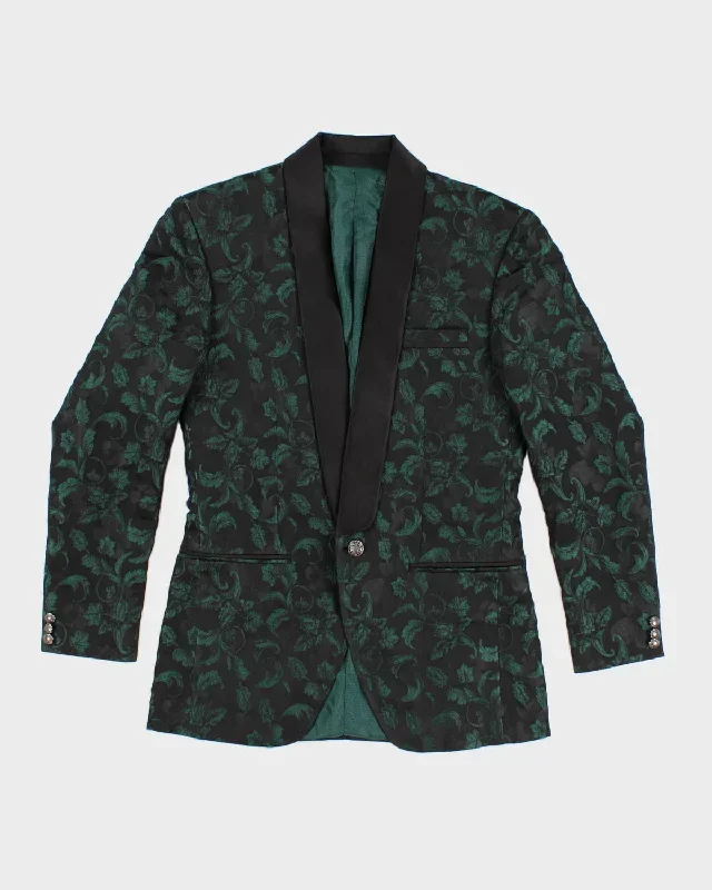 Patterned Shawl Suit Jacket - M