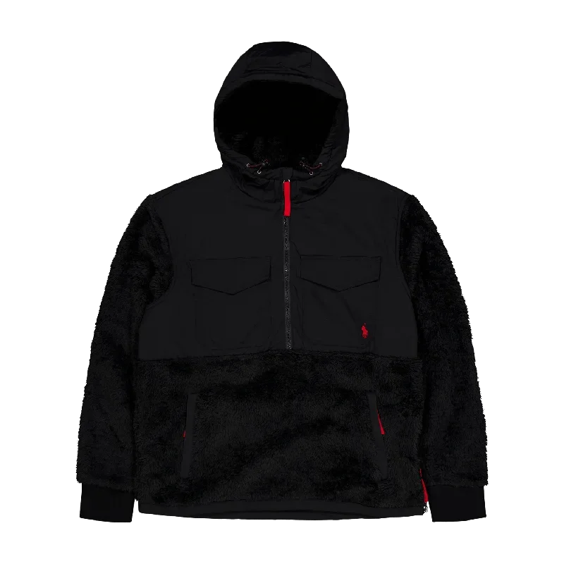 Hybrid Hoodie Polo Black