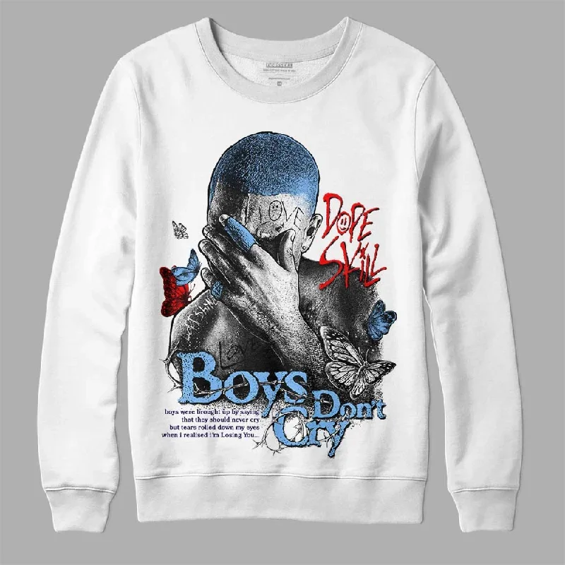 Powder Blue 9s DopeSkill Sweatshirt Boys Don't Cry Graphic