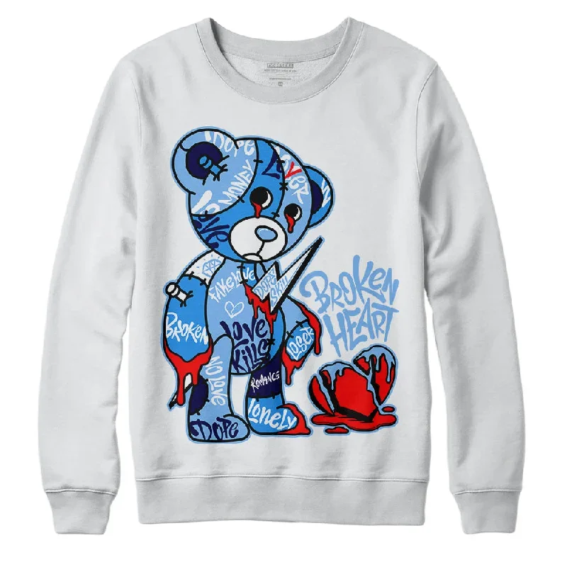 Powder Blue 9s DopeSkill Sweatshirt Broken Heart Graphic