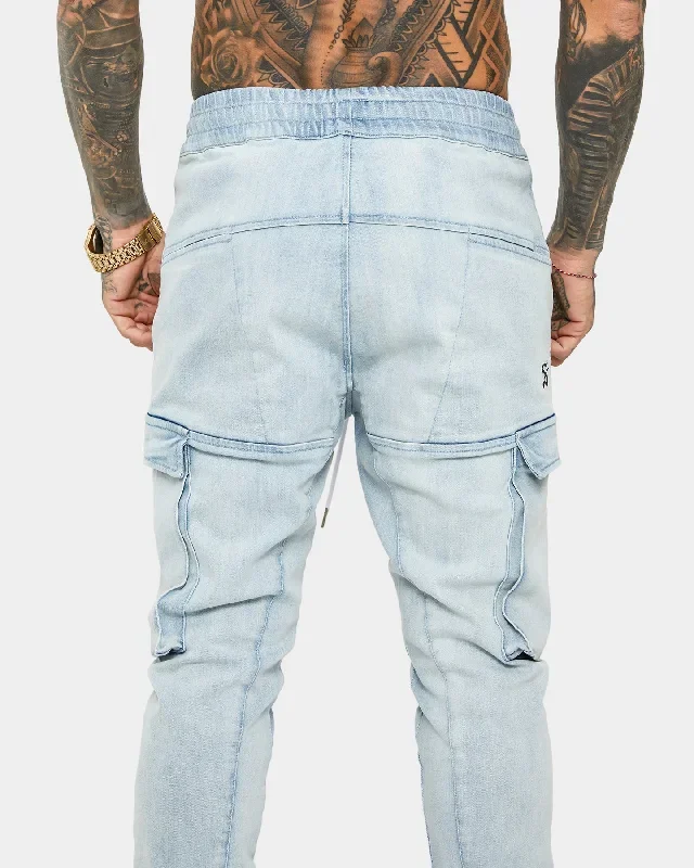 saint-morta-annex-denim-cargo-joggers-light-blue