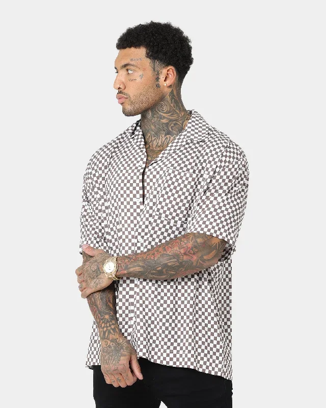 Saint Morta Checks Short Sleeve Shirt Brown/White