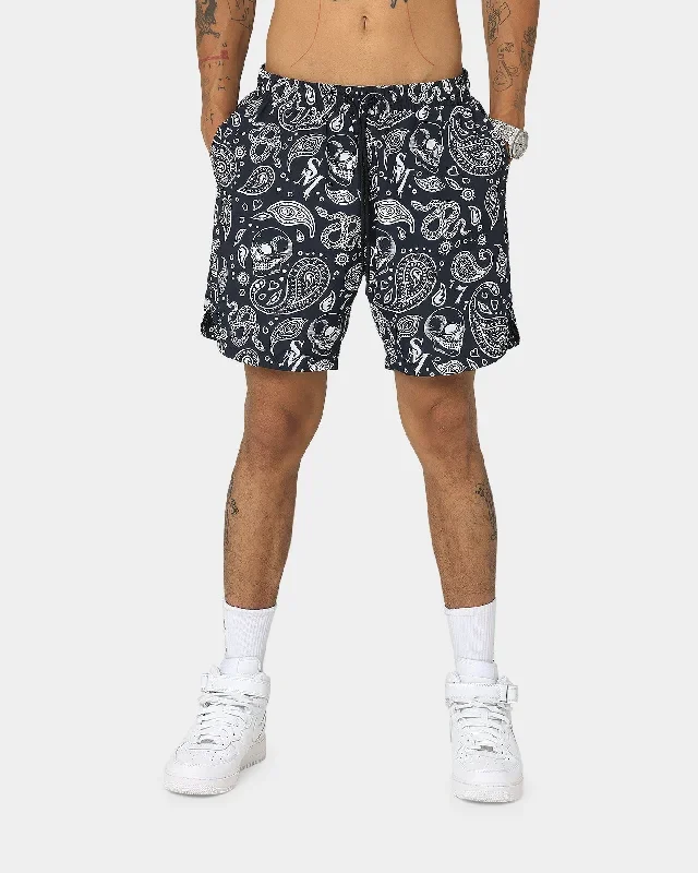 Saint Morta Paisley Skulls Beach Shorts Navy/White