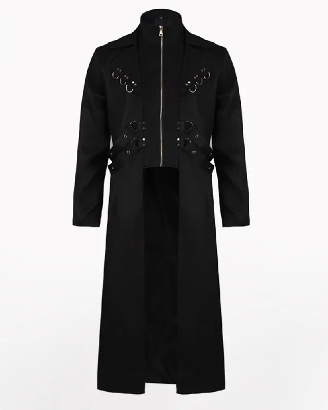 Techwear Punk Ribbons Unisex Long Coat