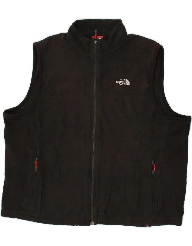 THE NORTH FACE Mens Fleece Gilet UK 44 2XL Black Polyester