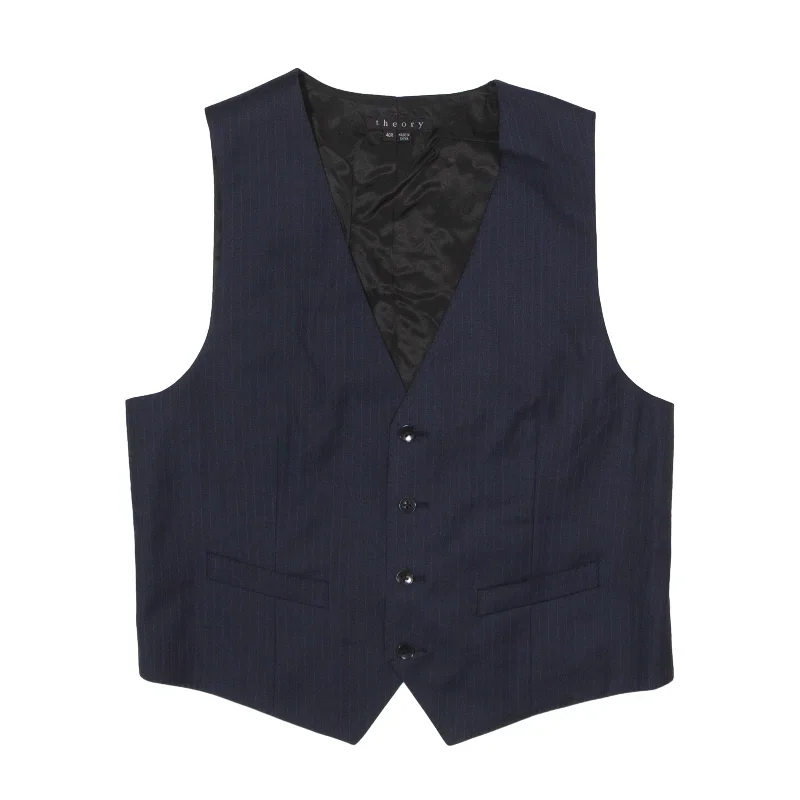 THEORY Waistcoat Blazer Gilet Blue Striped Mens S