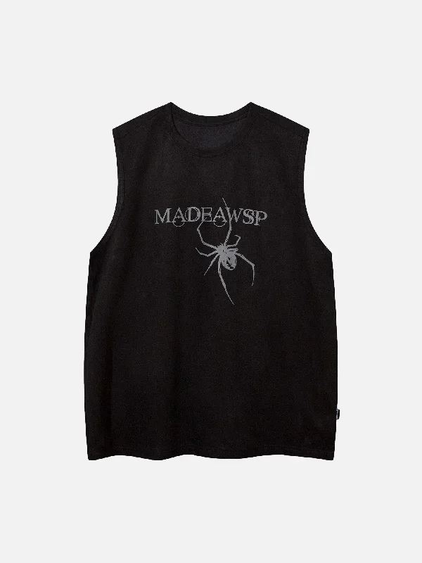 High Street Spider Letter Print Vest