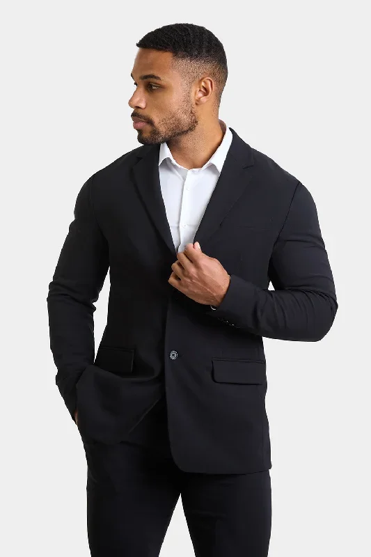 True Muscle Fit Tech Suit Jacket in Black