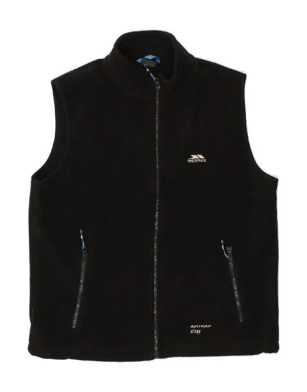 TRESPASS Mens Fleece Gilet UK 38 Medium Black Polyester