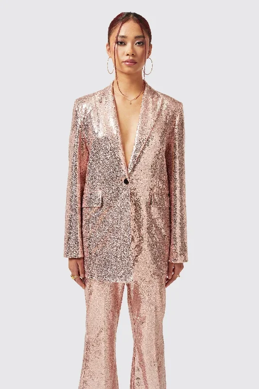 Caladium Slim Fit Pink Sequin Jacket - ARCHIVE