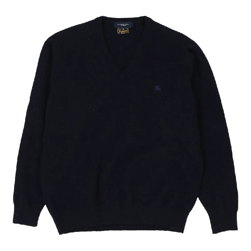 Burberry Jumper - Small Navy Wool Blend