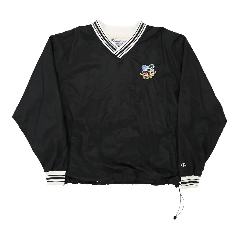 Champion Windbreaker - Large Black Nylon