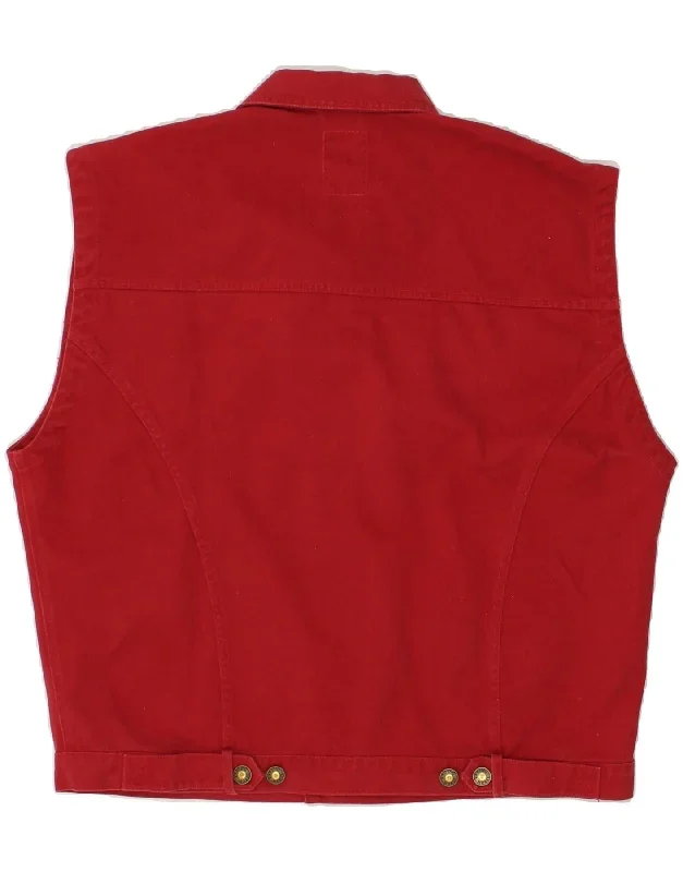 vintage-mens-denim-gilet-uk-40-large-red-cotton