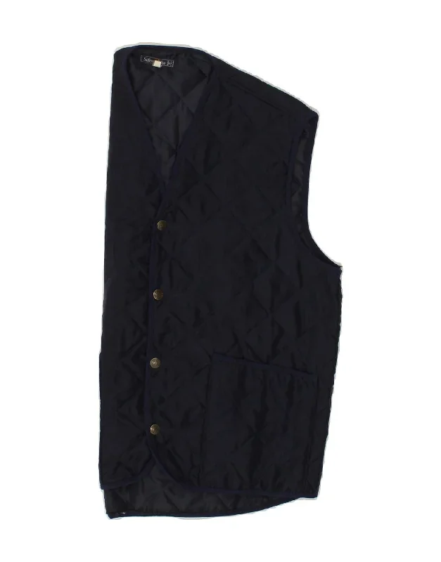 vintage-mens-quilted-gilet-uk-38-medium-navy-blue-polyester