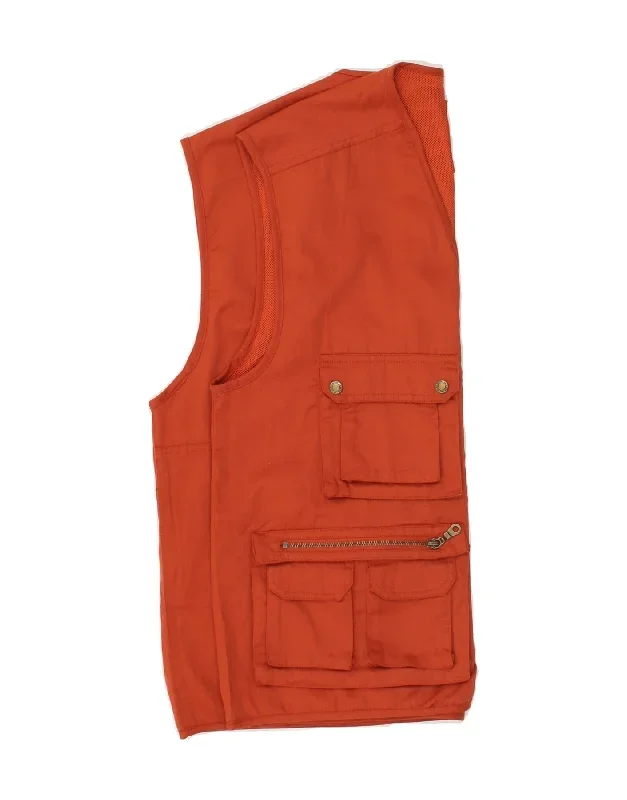 vintage-mens-tailored-utility-gilet-uk-42-xl-red-cotton