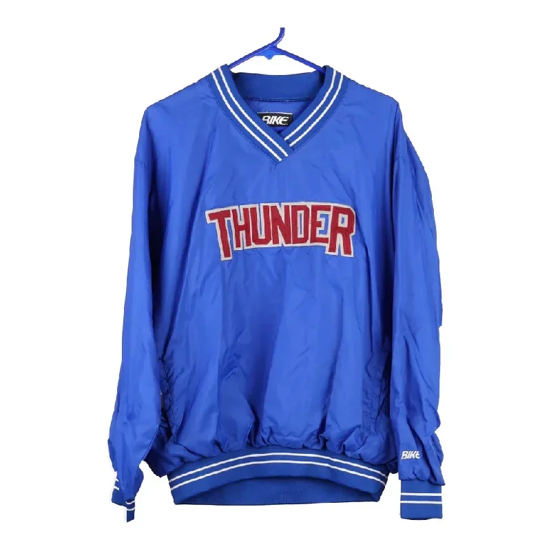 Thunder Bike V-neck Windbreaker - Medium Blue Polyester