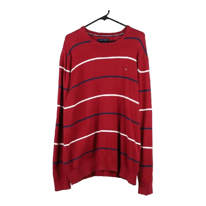 Tommy Hilfiger Striped Jumper - XL Red Cotton