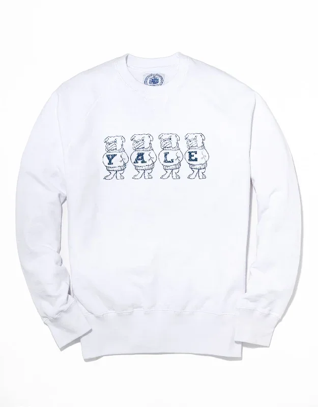 YALE BULLDOG CREW NECK SWEATSHIRT - WHITE