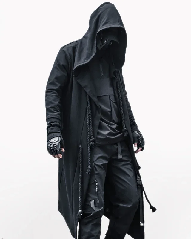 Wizard Gothic Drawstring Black Cape Coat