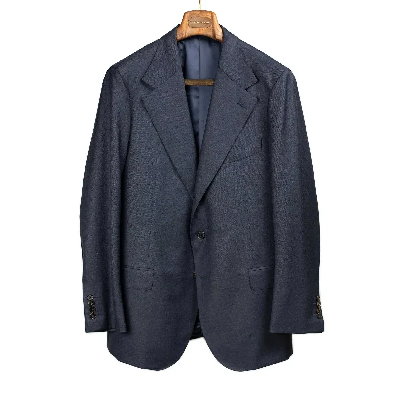 x Sartoria Carrara: jacket in Drapers "Five Stars / Superbio" navy sharkskin wool (separates)