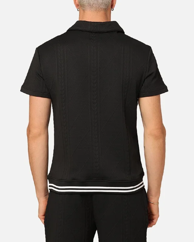 xxiii-danny-knit-polo-shirt-black